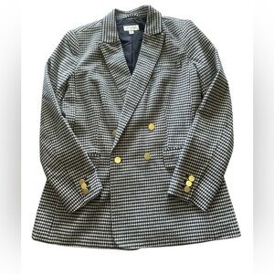Free Assembly Houndstooth Blazer Jacket - Womens Size Medium - Black and White